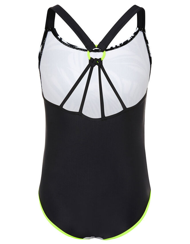 Zebra Print Swimsuit, Black (BLACK), large