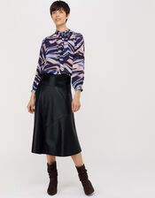 Mabel Marble Print Blouse, Blue (BLUE), large