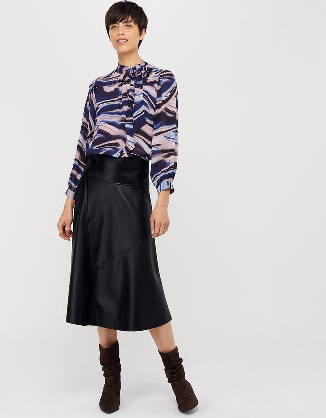 Mabel Marble Print Blouse, Blue (BLUE), large