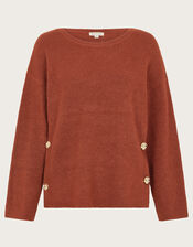Luci Longline Jumper, Brown (BROWN), large