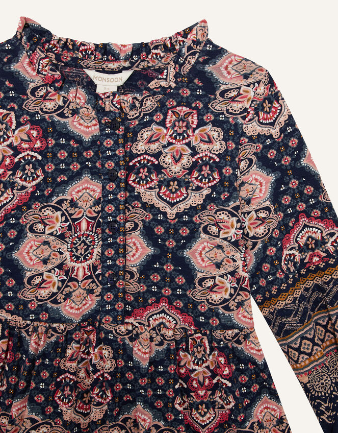 MINI ME Rowan Heritage Print Dress, Blue (NAVY), large