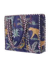 Conscious Yoga Collective Velvet Jungle Print Tote Bag, Blue (NAVY), large
