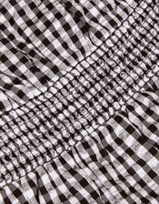 Gingham Playsuit, Black (BLACK), large