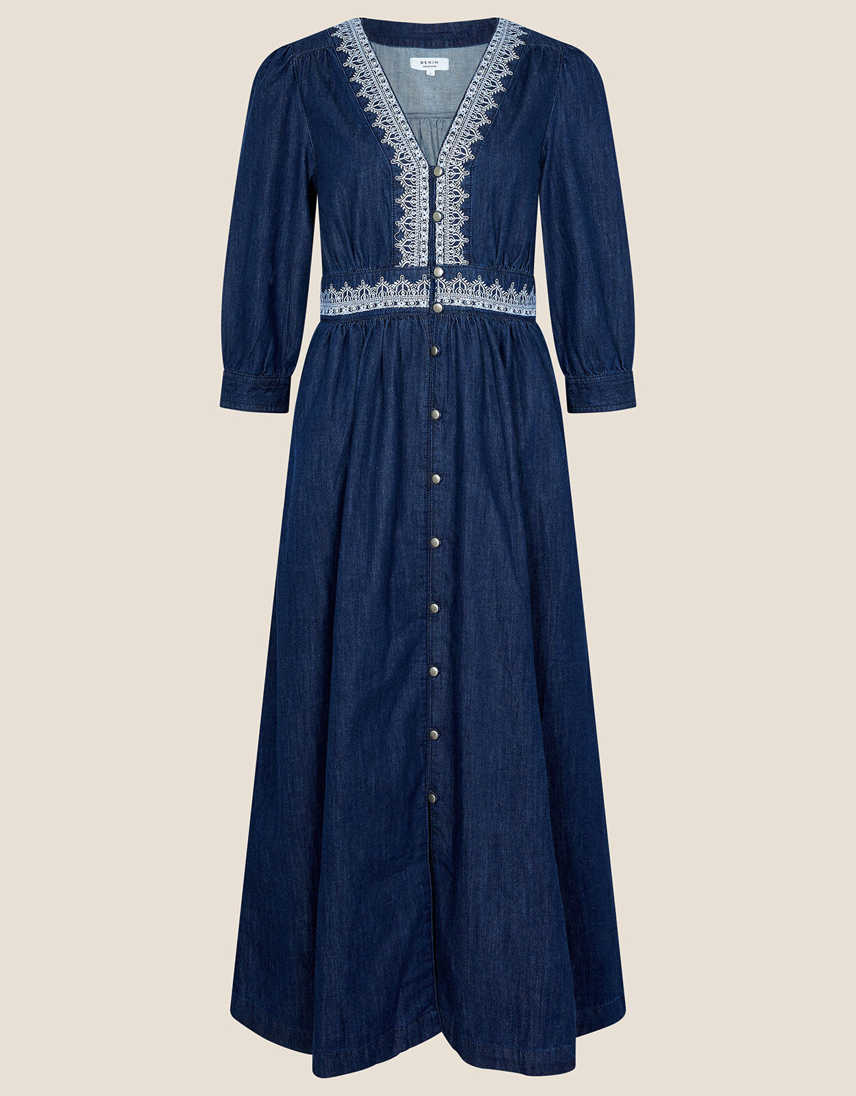 Embroidered best sale jean dress