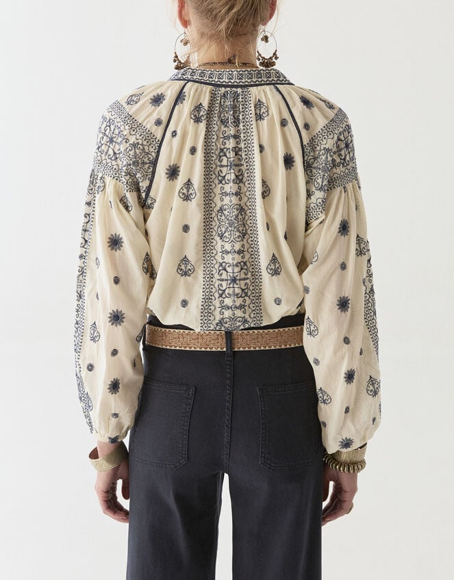 Maison Hotel Stephanie Embroidered Blouse, White (OFF WHITE), large