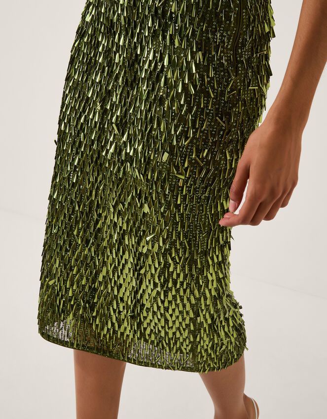 Serenity Sequin Midi Skirt, Green (OLIVE), large