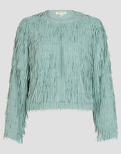 Cosima Fringe Jacket, Green (SAGE), large