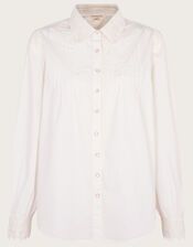 Beth Lace Detail Shirt, Ivory (IVORY), large