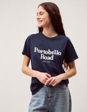 Portobello Road Slogan T-Shirt, Blue (NAVY), large