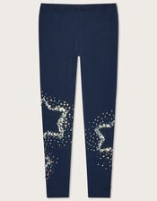 Sequin Star Leggings, Blue (NAVY), large