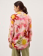 Anissa Sun Print Cotton Shirt, Ivory (IVORY), large