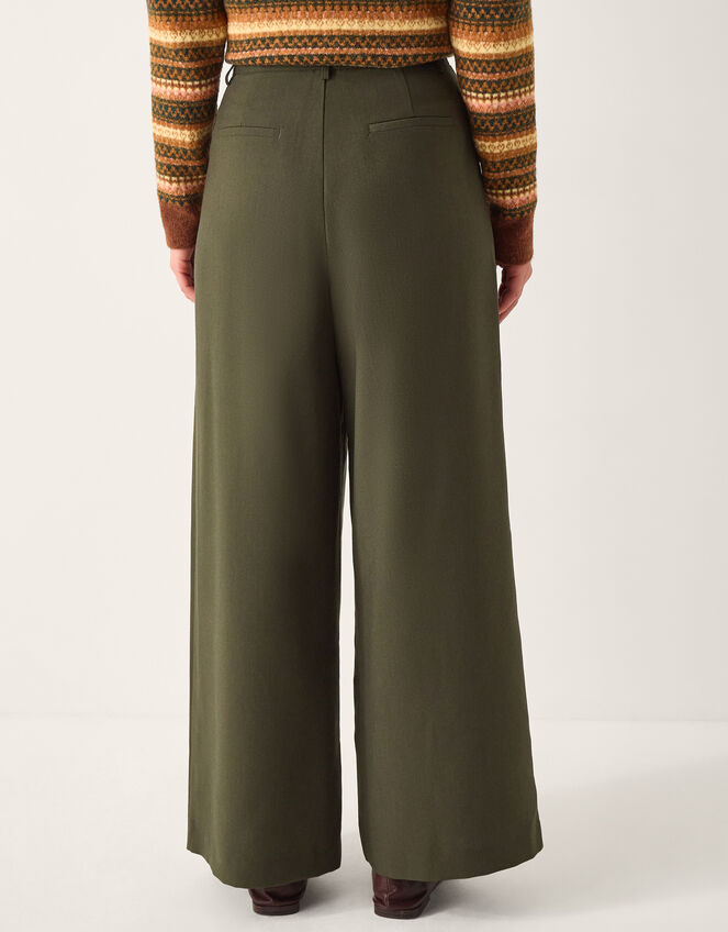 Esther Pleated Trousers, Green (KHAKI), large