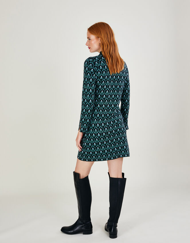 Geometric Print Short Tunic Dress with Recycled Polyester, Multi (MULTI), large