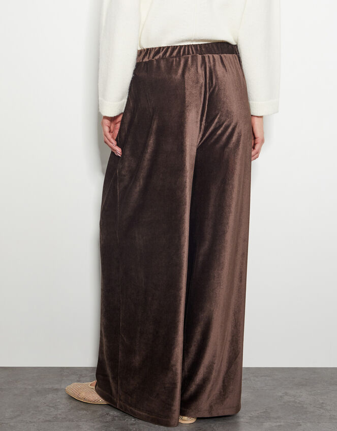 Shay Rib Wide Leg Trousers, Brown (CHOCOLATE), large