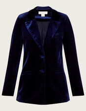 Jeanne Velvet Jacket with Recycled Polyester, Blue (MIDNIGHT), large