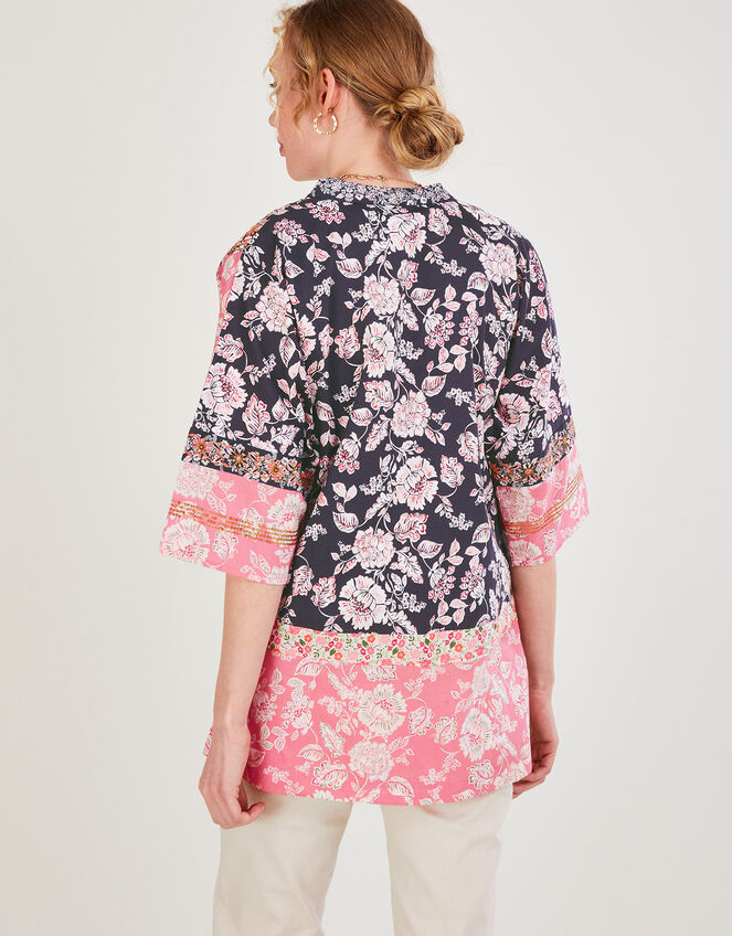 Premium Floral Print Embellished Jacket, Black (BLACK), large