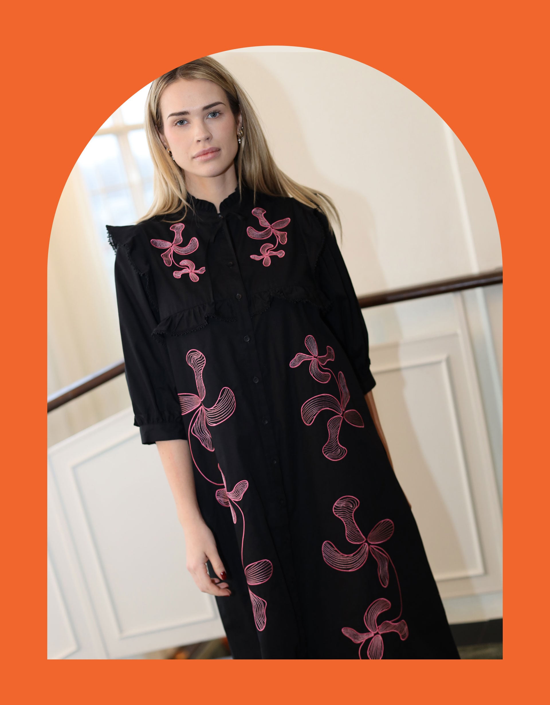 Crās Cody Ruffle Midi Dress Black