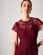 Monica Lace Bridesmaid Dress, Red (BURGUNDY), large