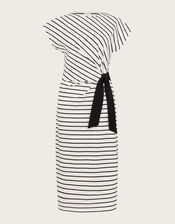 Sanya Stripe Tie Dress, Ivory (IVORY), large