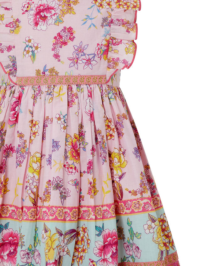 Baby Paisley Floral Dress in Organic Cotton, Pink (PINK), large
