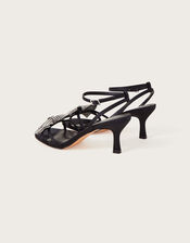 Diamante Bow Kitten Heels, Black (BLACK), large