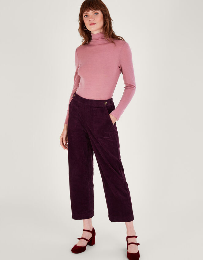 Wool Polo Neck Top, Pink (PINK), large