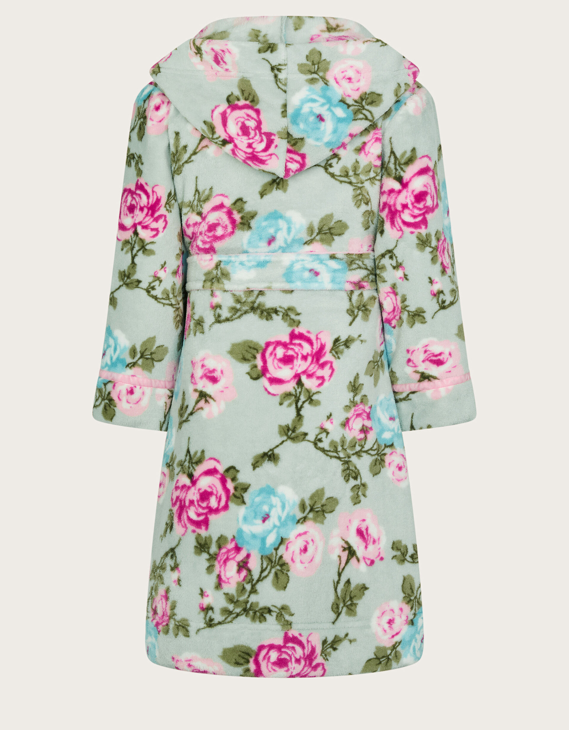 Fleece Floral Print Dressing Gown Pink Nightwear Slippers Monsoon UK