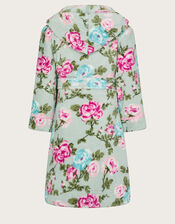 Fleece Floral Print Dressing Gown, Pink (PINK), large
