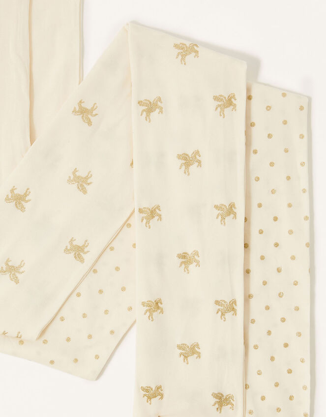 Glitter Unicorn Tights Multipack, Ivory (IVORY), large