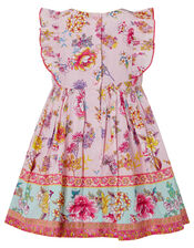 Baby Paisley Floral Dress in Organic Cotton, Pink (PINK), large
