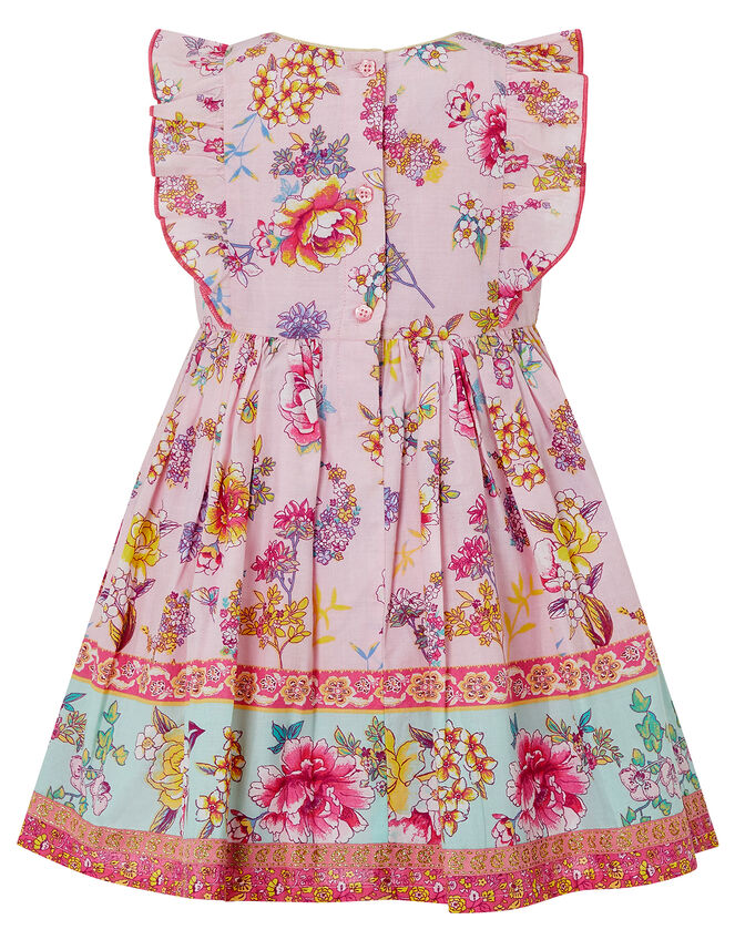 Baby Paisley Floral Dress in Organic Cotton, Pink (PINK), large