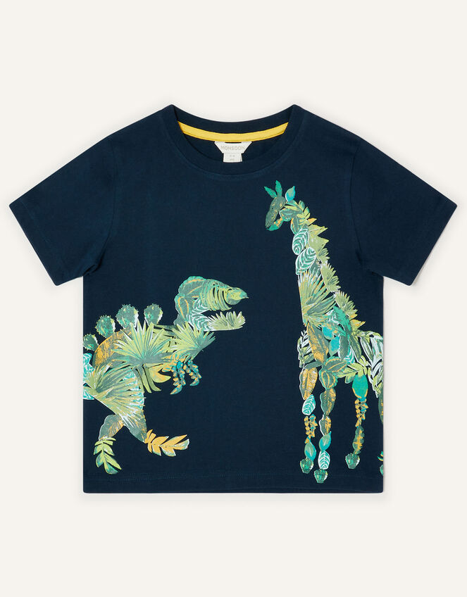 Palm Animal T-Shirt, Blue (NAVY), large