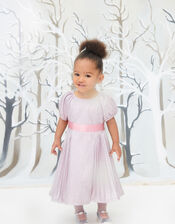 Baby Mercury Shimmer Pleated Dress, Pink (PINK), large
