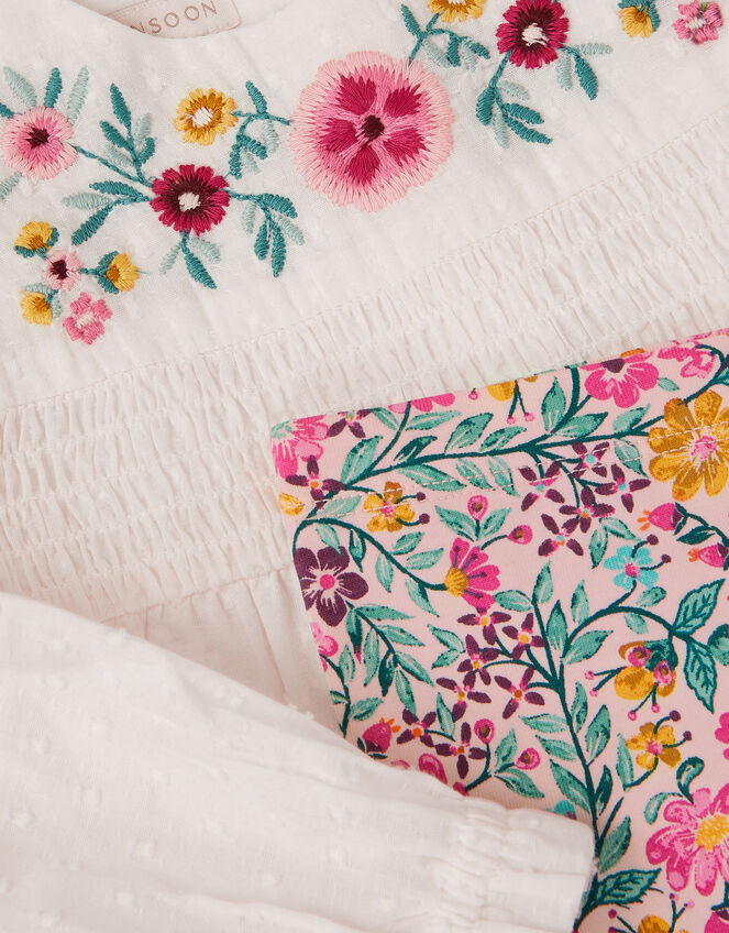 Baby Floral Top & Leggings Set, Ivory (IVORY), large