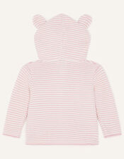 Newborn Bunny Striped Cardigan, Pink (PINK), large