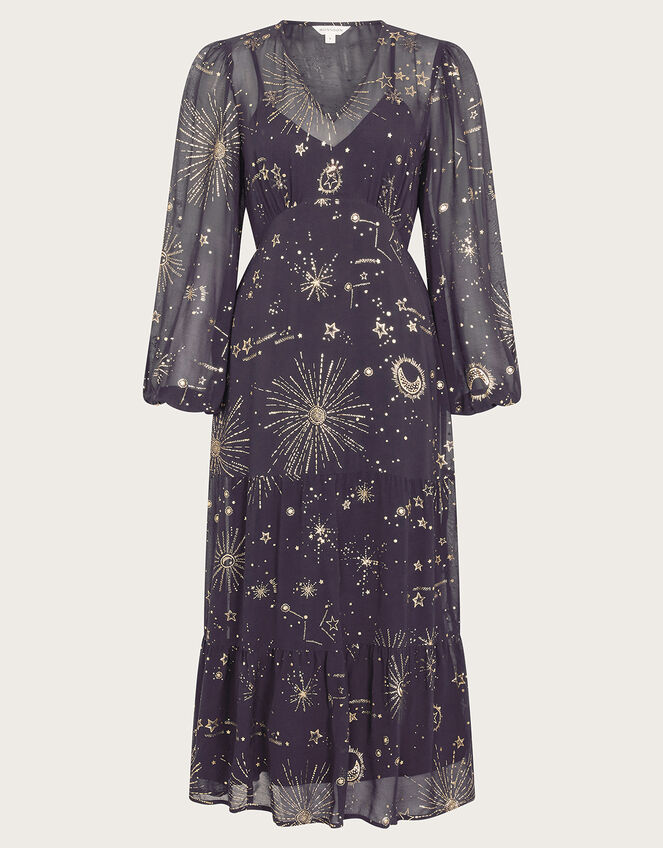 Cassie Zodiac Midi Dress, Blue (MIDNIGHT), large
