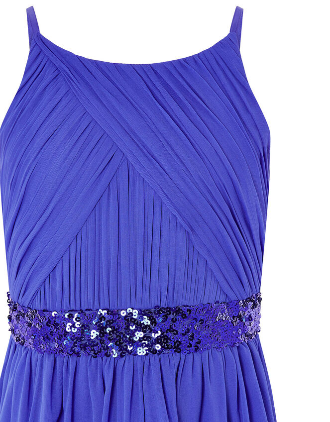 Chiffon Hanky Hem Prom Dress, Blue (BLUE), large