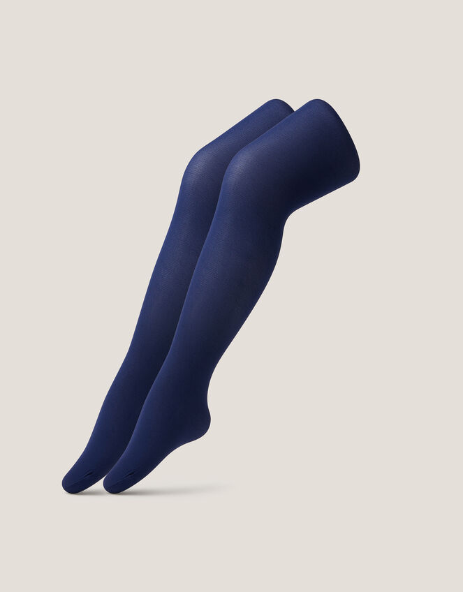 2-Pack 40 Denier Tights, Blue (NAVY), large