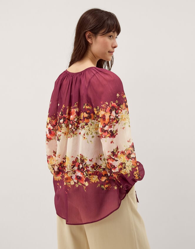 Parrie Balloon Sleeve Floral Blouse, Cream (CREAM), large