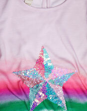 Ombre Sequin Star Long Sleeve T-Shirt, Ivory (IVORY), large