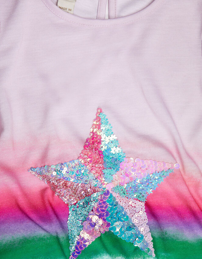Ombre Sequin Star Long Sleeve T-Shirt, Ivory (IVORY), large