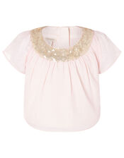 Baby Sequin Sparkle Top and Skirt Set, Pink (PALE PINK), large