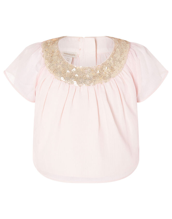 Baby Sequin Sparkle Top and Skirt Set, Pink (PALE PINK), large
