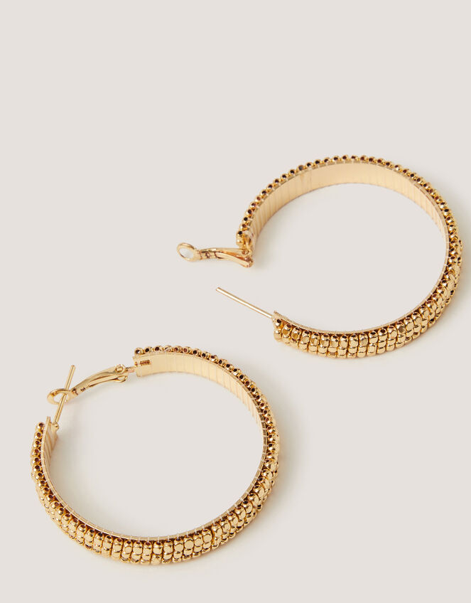 Beaded Hoop Earrings, , large