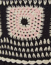 Crochet Sleeveless Dress, Black (BLACK), large