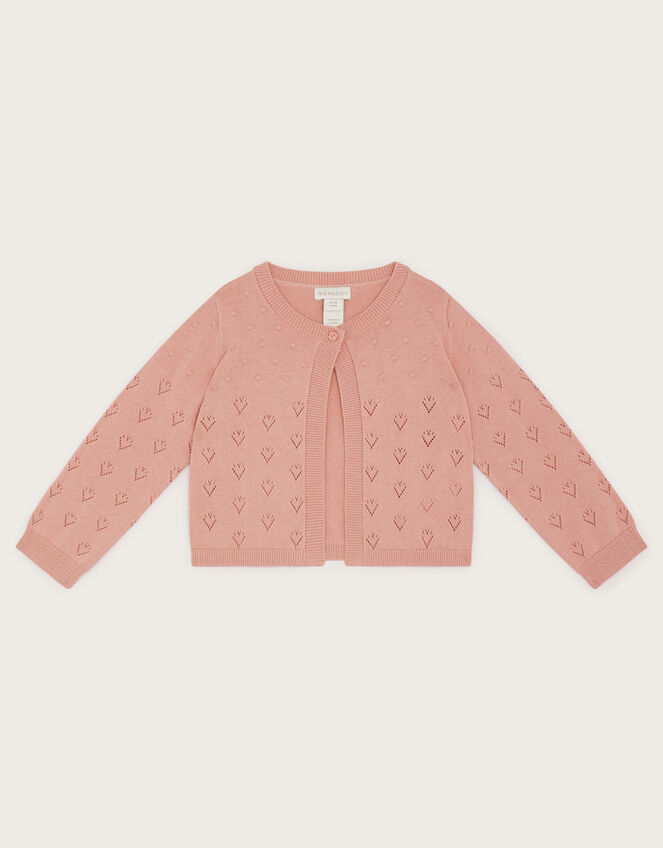 Baby Heart Bolero Cardigan Pink Baby Girl Cardigans Monsoon UK.