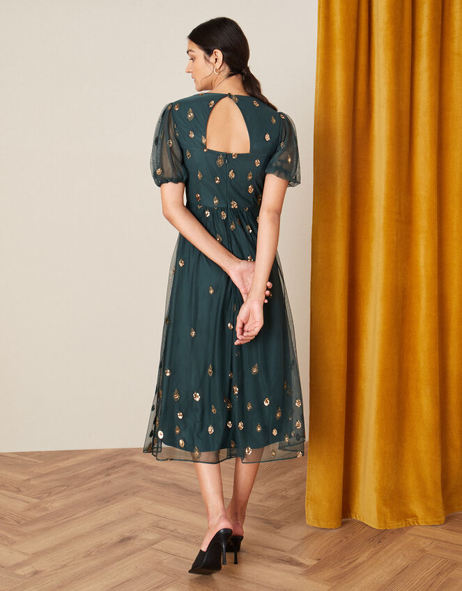 Siobhan Embellished Midi Dress, Green (GREEN), large