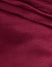 Cowl Neck Satin Prom Dress, Red (BURGUNDY), large