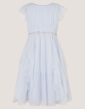 Pennie Embellished Ruffle Party Dress, Blue (PALE BLUE), large