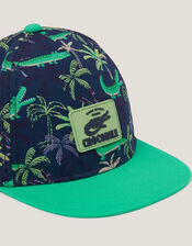 Crocodile Print Cap, Blue (BLUE), large